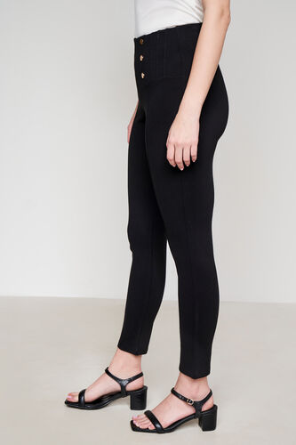 Black High-Waisted Leggings, Black, image 3